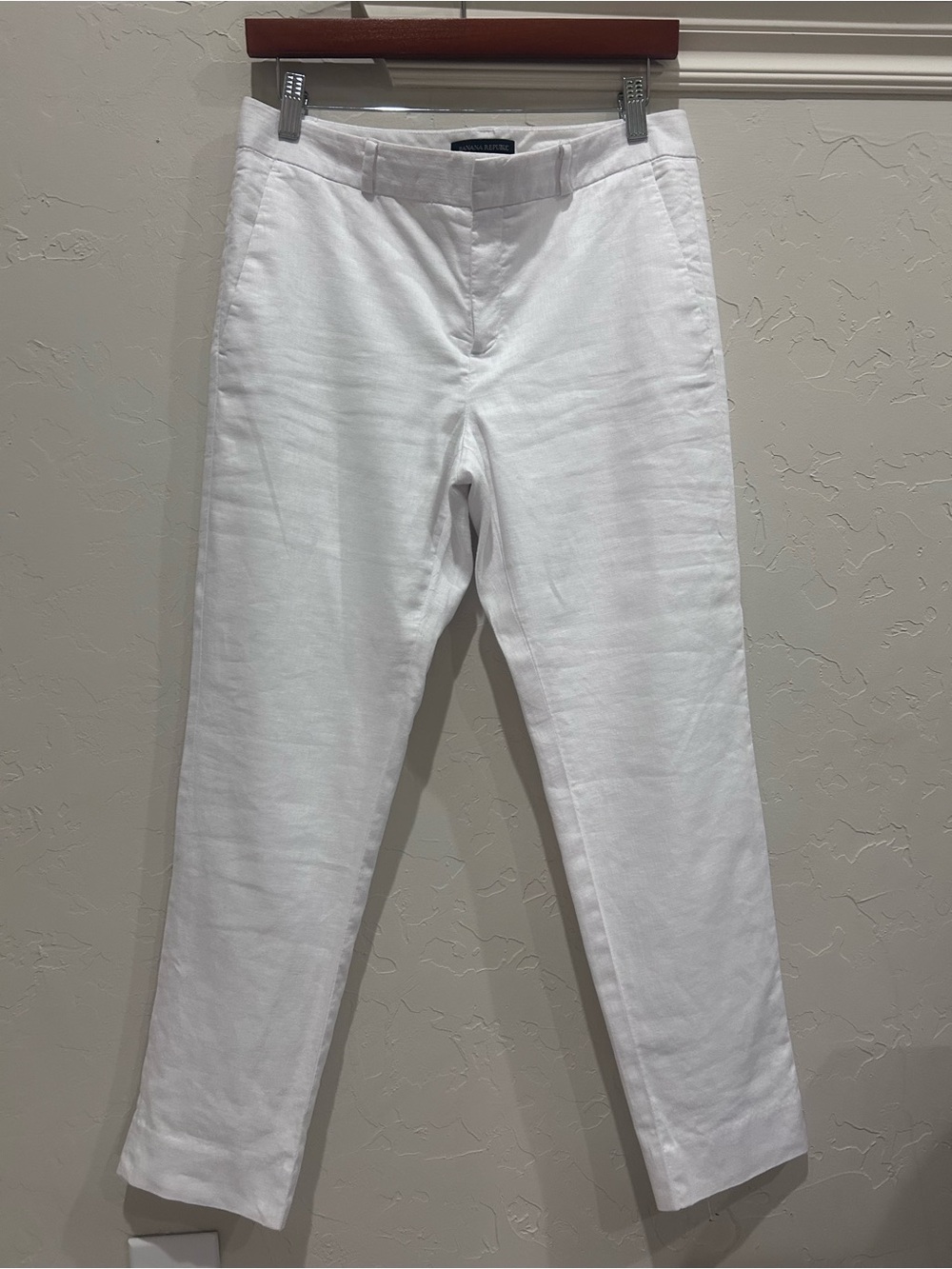 Banana Republic White Cropped Slim Straight Pants